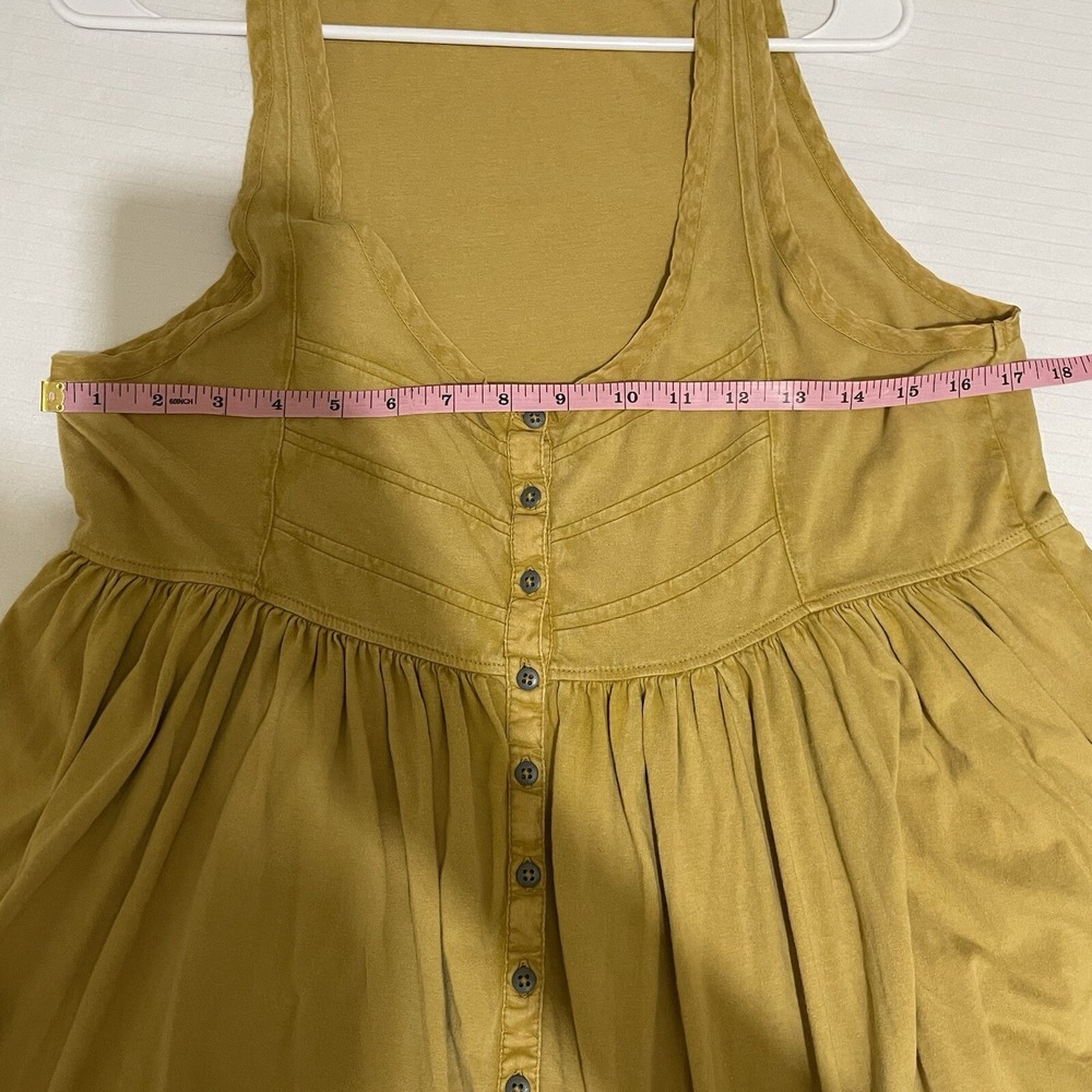 Free People Brooke Tunic Top Yellow Size XS Babydoll Sleeveless Festival - Picture 5 of 8